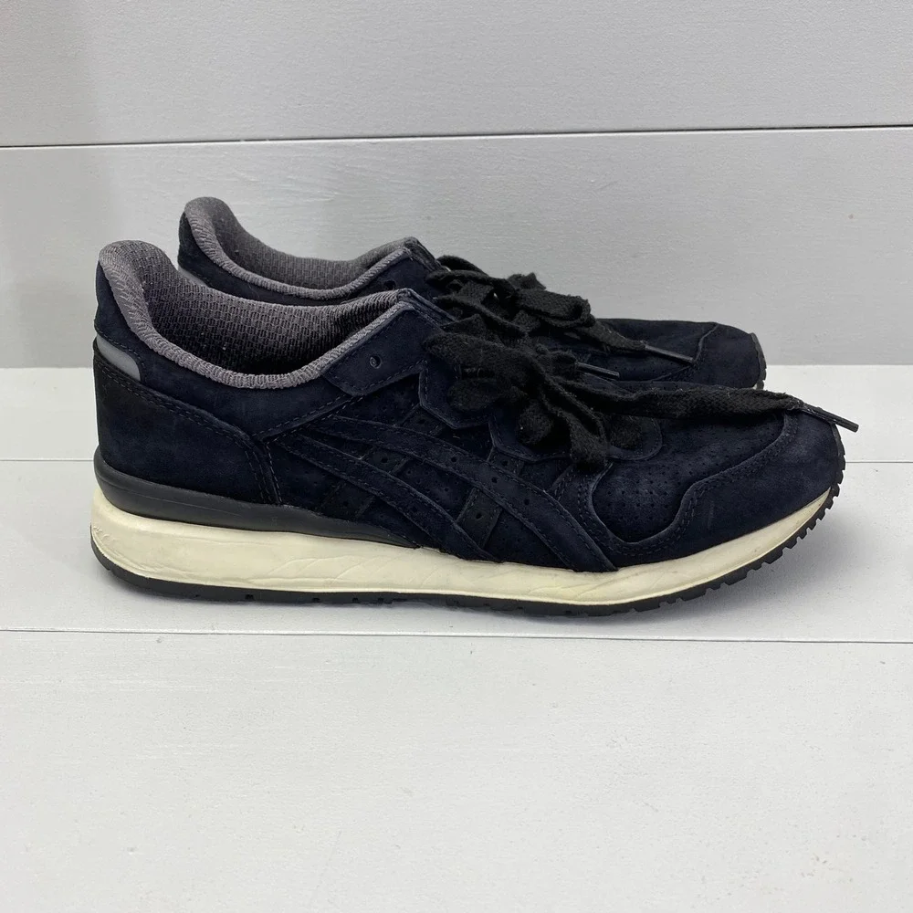 Onitsuka Tiger D701L Sneakers Mens 6.5 Navy Blue Suede Low Top‎ Shoes Womens 8